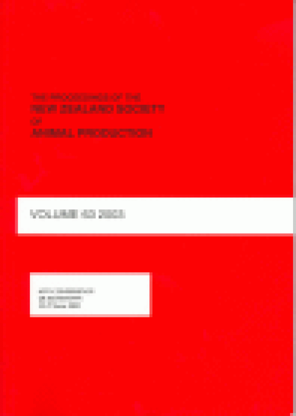 Proceedings of the New Zealand Society of Animal Production Image